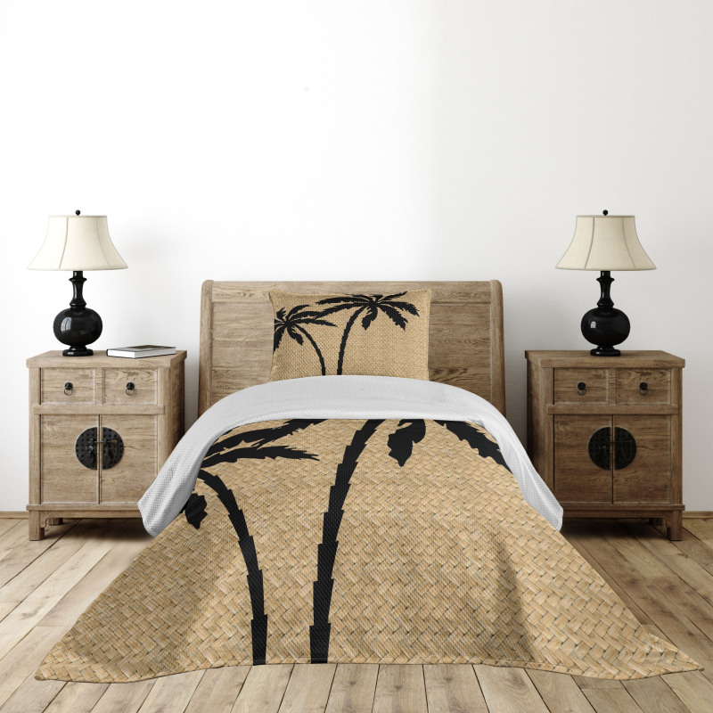 Palm Tree Silhouettes Bedspread Set