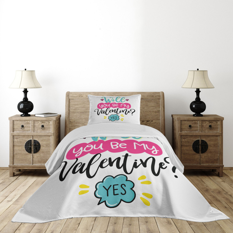 Will You Be My Valentine Bedspread Set