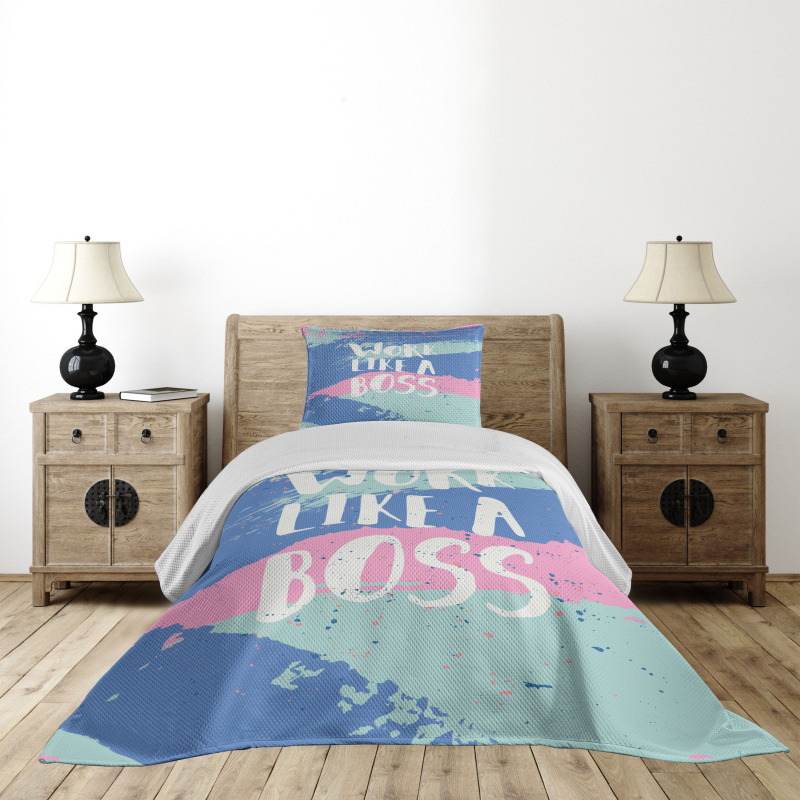 Work Like a Boss Pastel Bedspread Set