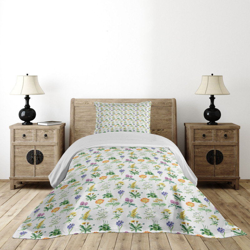 Organic Herbs Sketch Bedspread Set