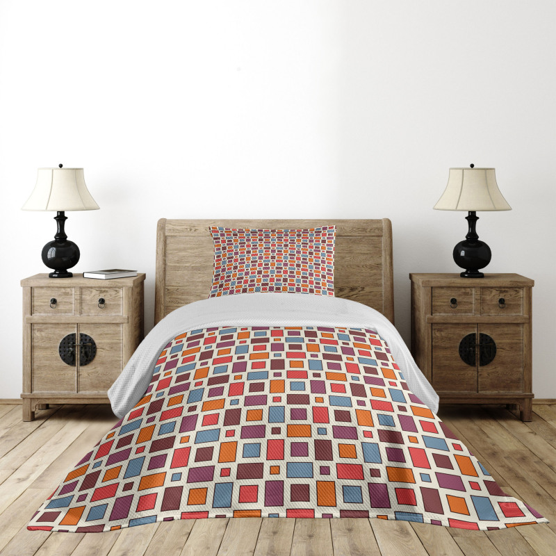 Squares Rectangles Bedspread Set