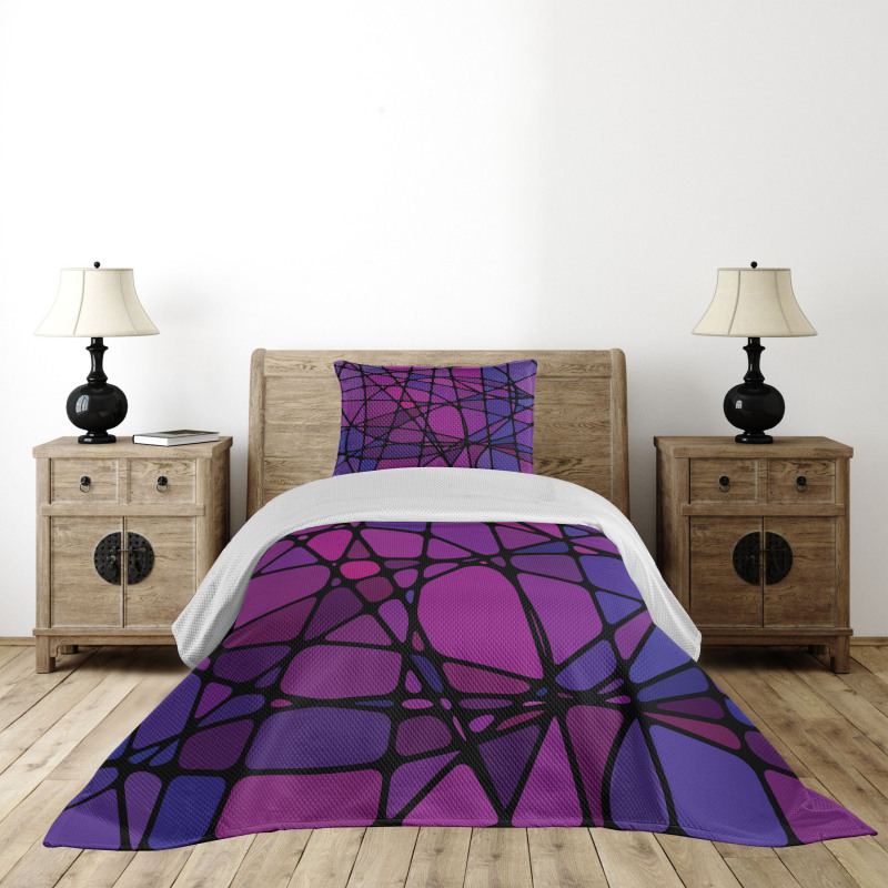 Amorphous Shapes Tile Bedspread Set