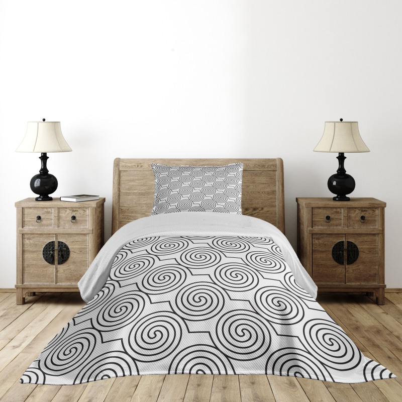 Diagonal Zigzag Swirl Bedspread Set