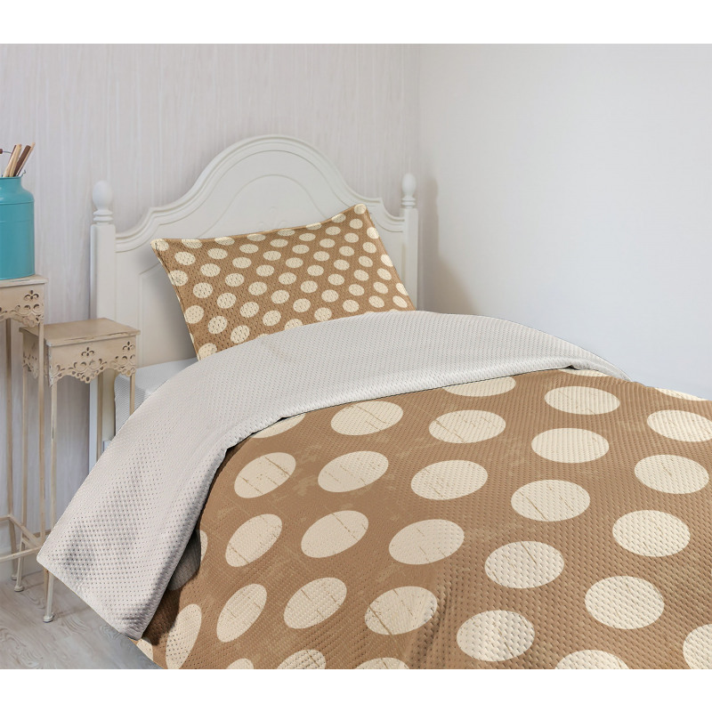 Big Polka Dots Grungy Old Bedspread Set