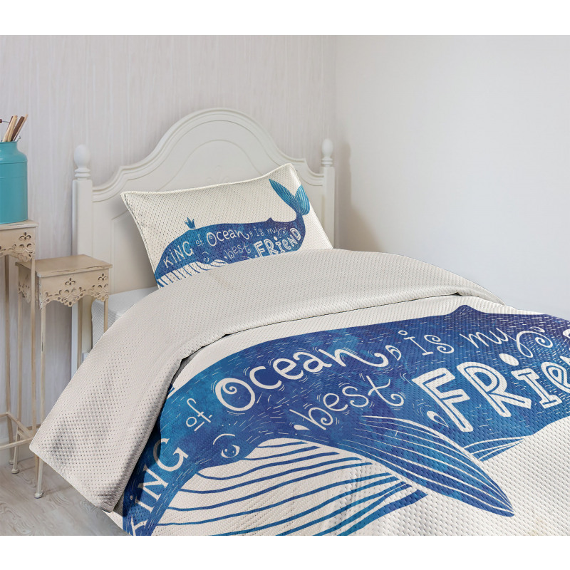 Whale King Friend Bedspread Set