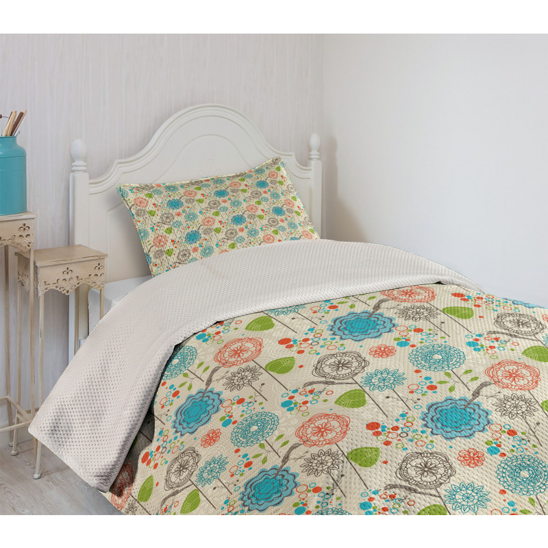 Retro Doodle Cheerful Bedspread Set