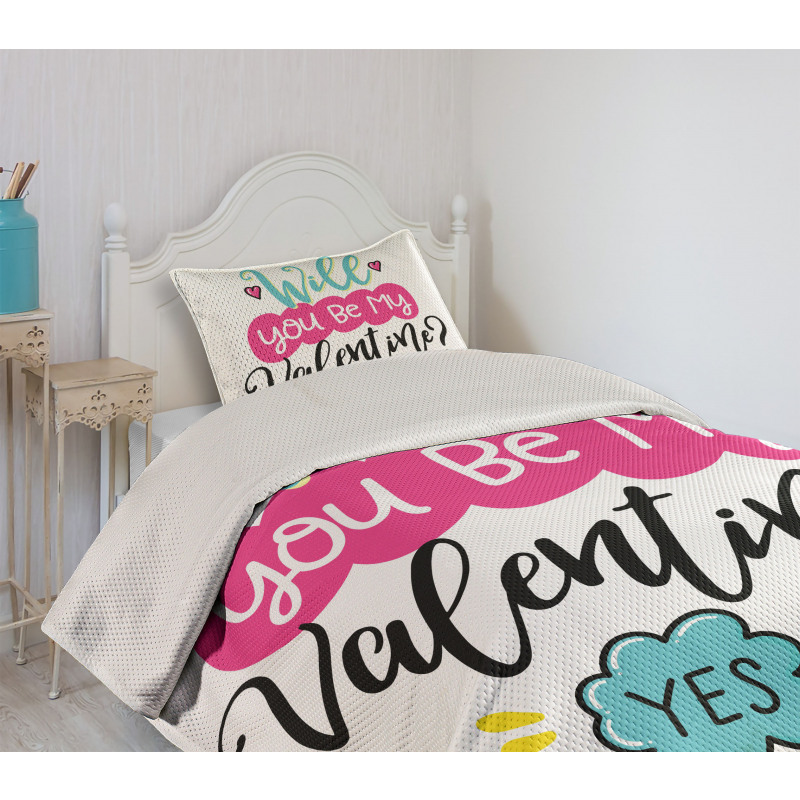 Will You Be My Valentine Bedspread Set