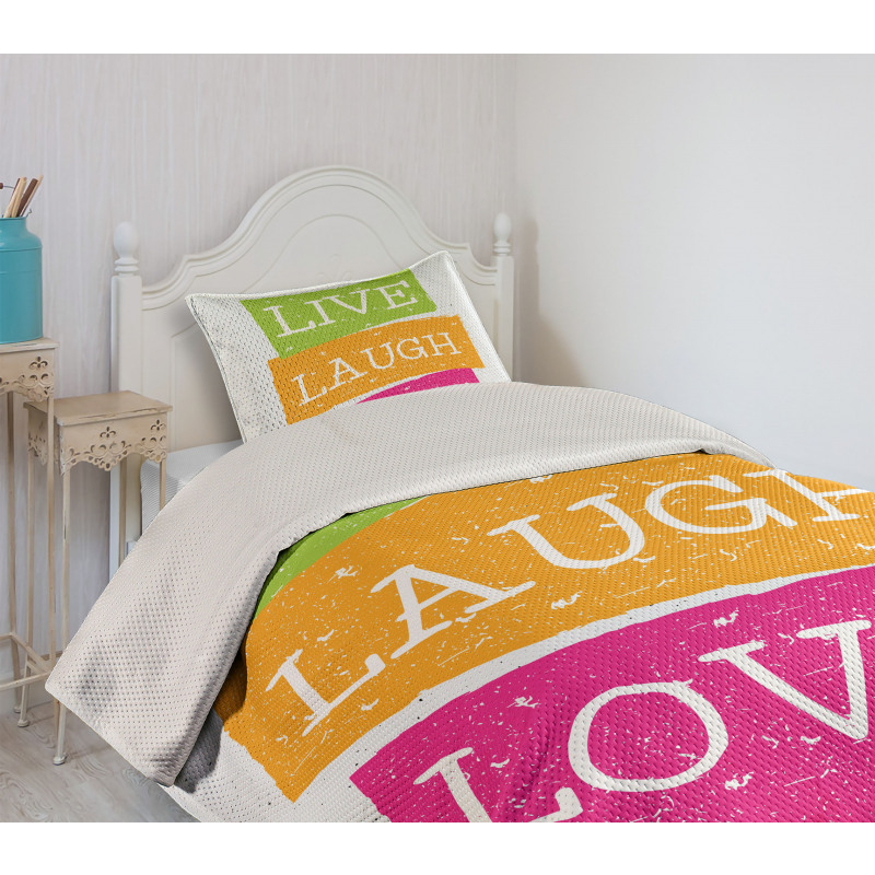 Live Laugh Love Vibrant Bedspread Set