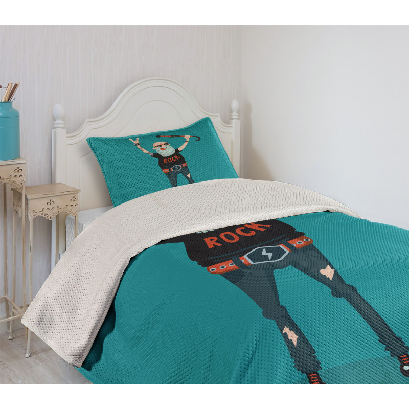 Rock Music Fan Man Bedspread Set