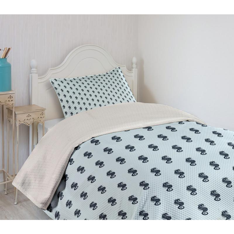 Seahorse Design Bedspread Set