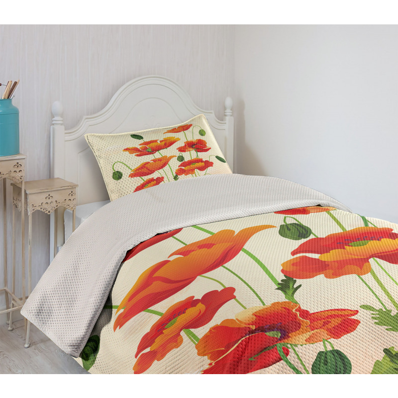 Flower Bouquet Arrangement Bedspread Set