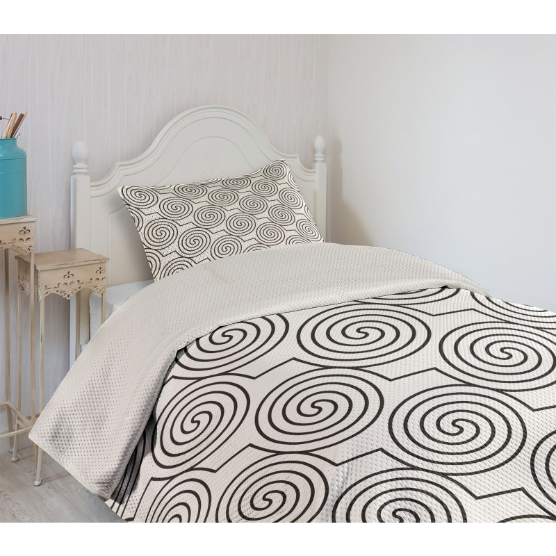 Diagonal Zigzag Swirl Bedspread Set