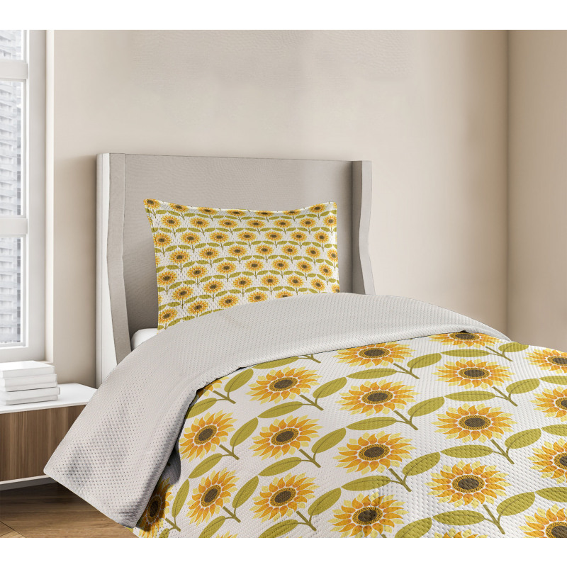 Sunflowers Retro Country Bedspread Set