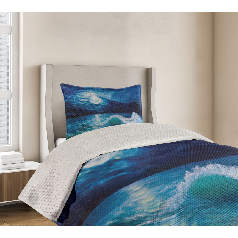 Moonlight over Wavy Sea Bedspread Set