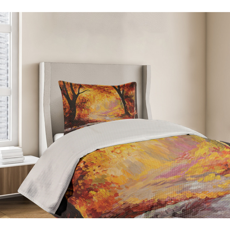 Forest Trees Leaves Bedspread Set