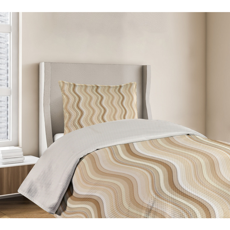 Wavy Lines Vertical Swirl Bedspread Set