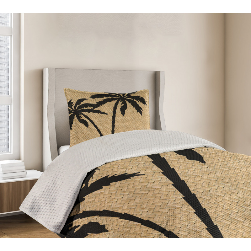 Palm Tree Silhouettes Bedspread Set