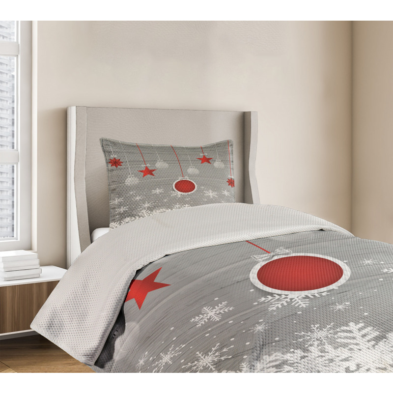 Stars Baubles Snow Bedspread Set