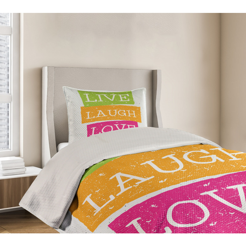Live Laugh Love Vibrant Bedspread Set