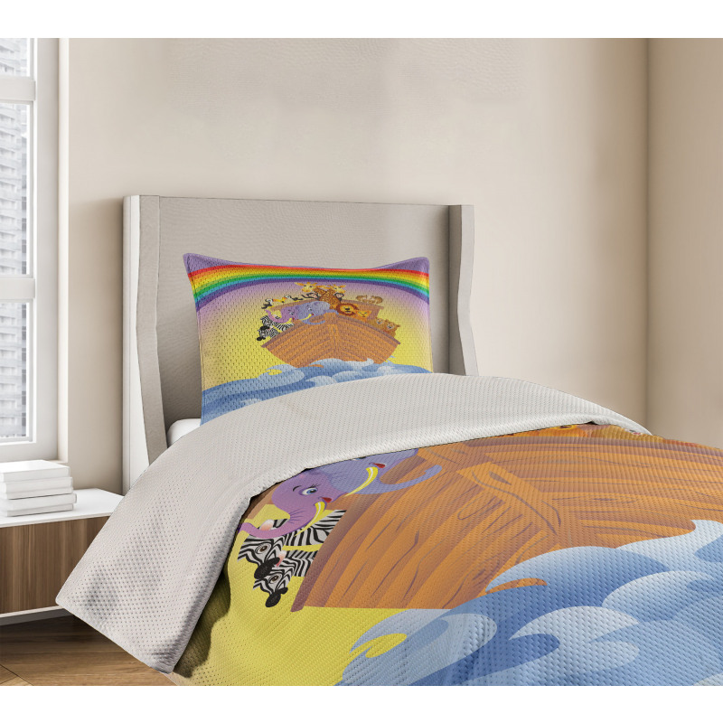 Animals Rainbow Ancient Bedspread Set