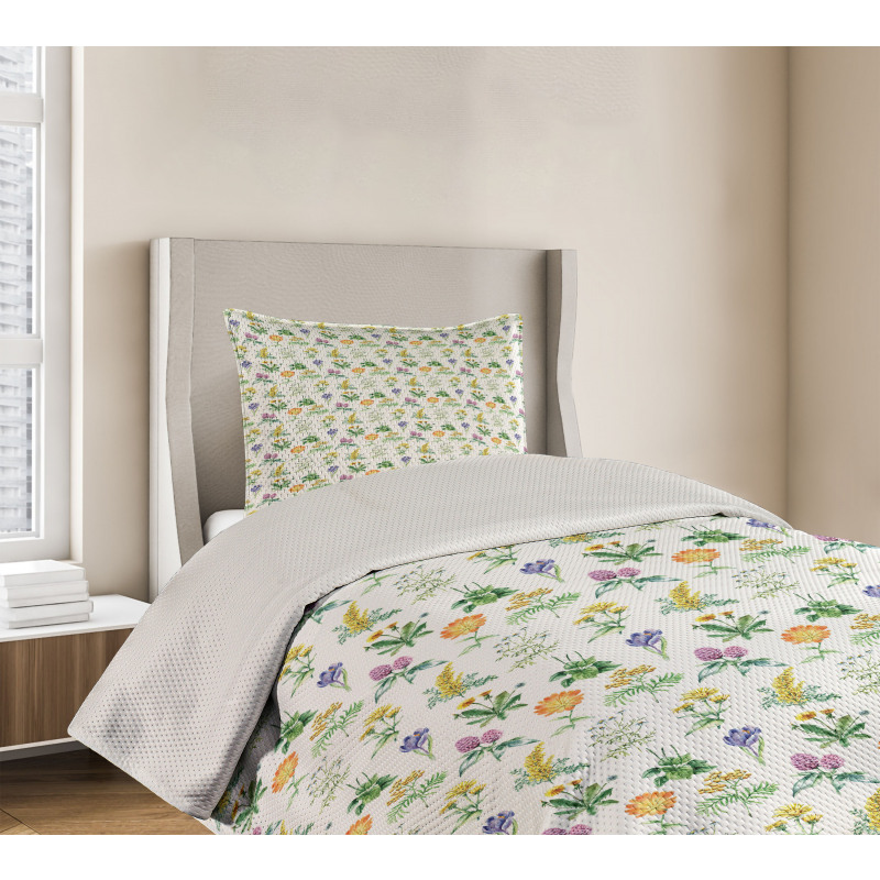 Organic Herbs Sketch Bedspread Set