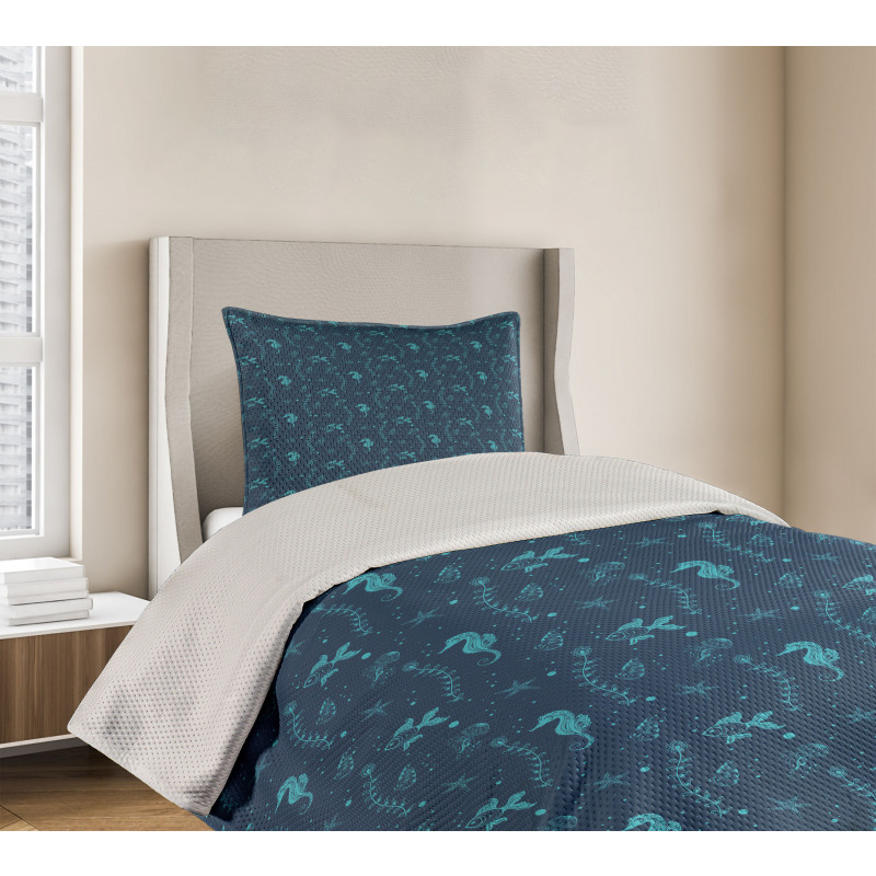 Goldfish Seahorse Bedspread Set