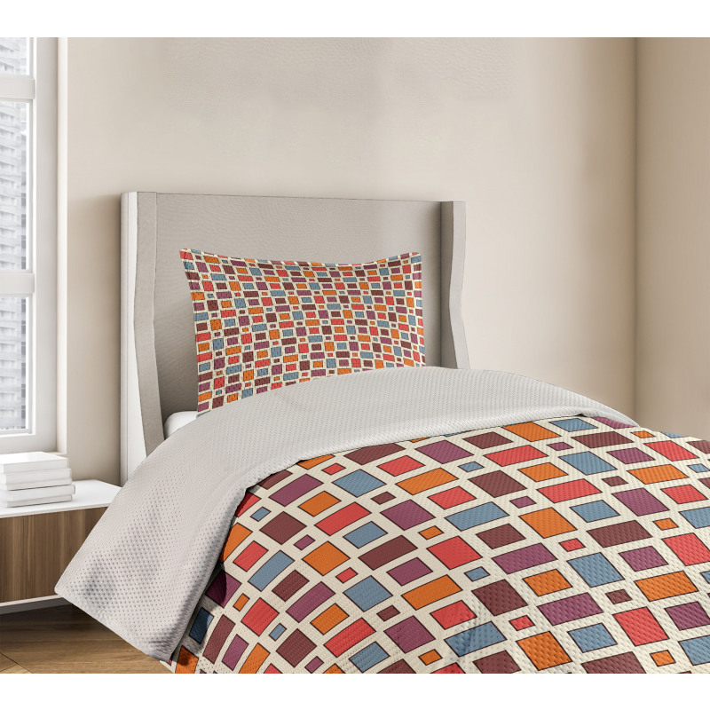 Squares Rectangles Bedspread Set