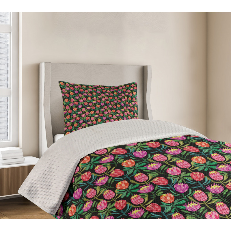 Colorful Flower Garden Bedspread Set