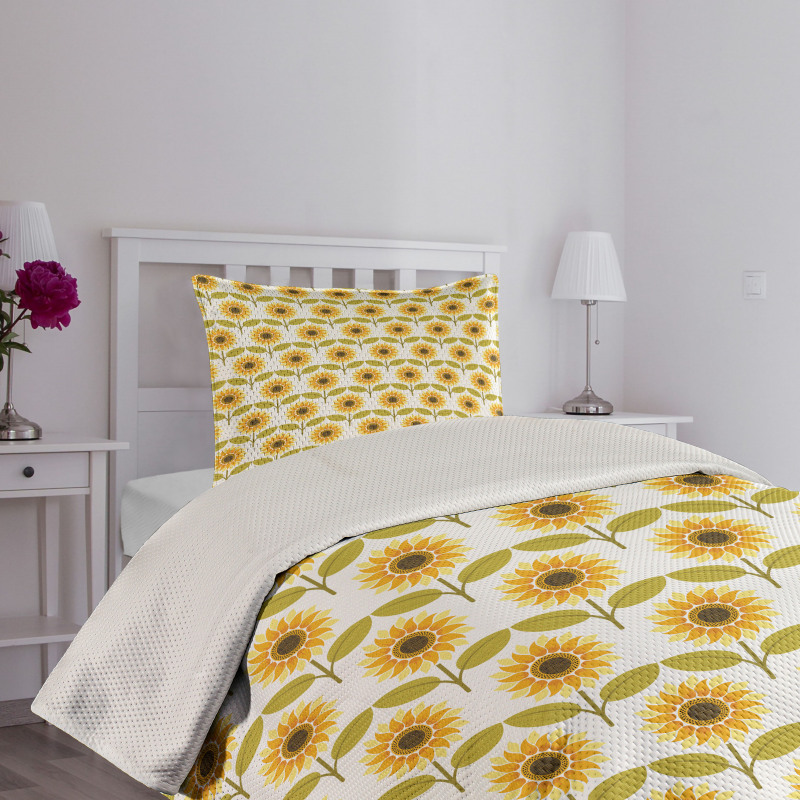Sunflowers Retro Country Bedspread Set