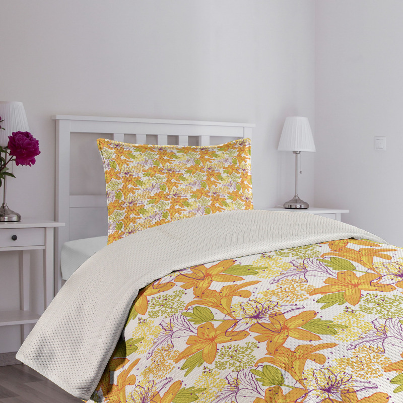 Lily Petals Exotic Bloom Bedspread Set