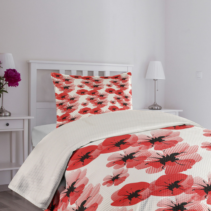 Poppies Vibrant Colors Bedspread Set