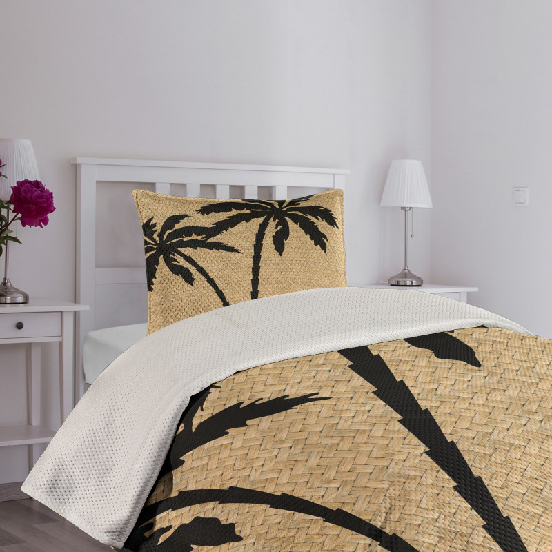 Palm Tree Silhouettes Bedspread Set