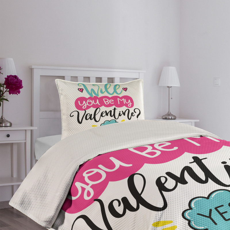 Will You Be My Valentine Bedspread Set