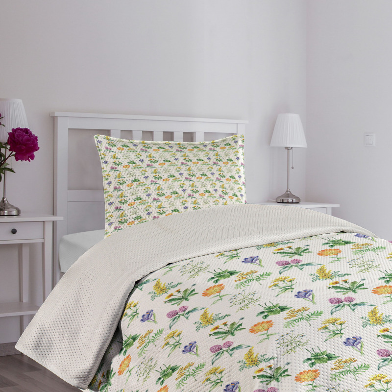 Organic Herbs Sketch Bedspread Set