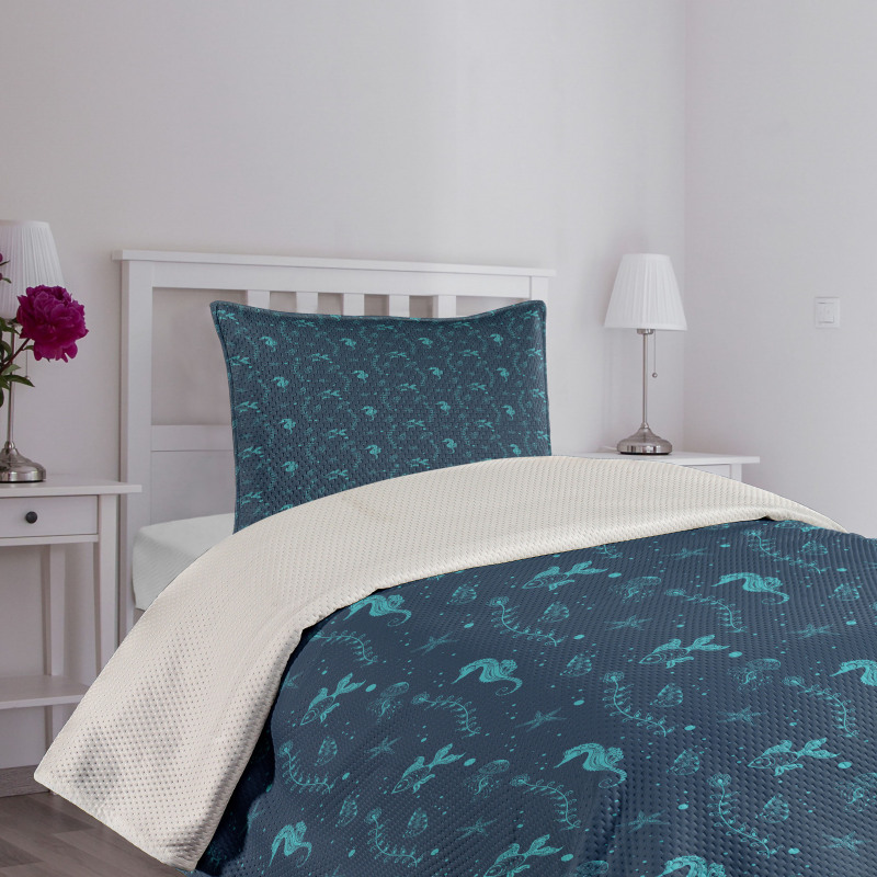 Goldfish Seahorse Bedspread Set