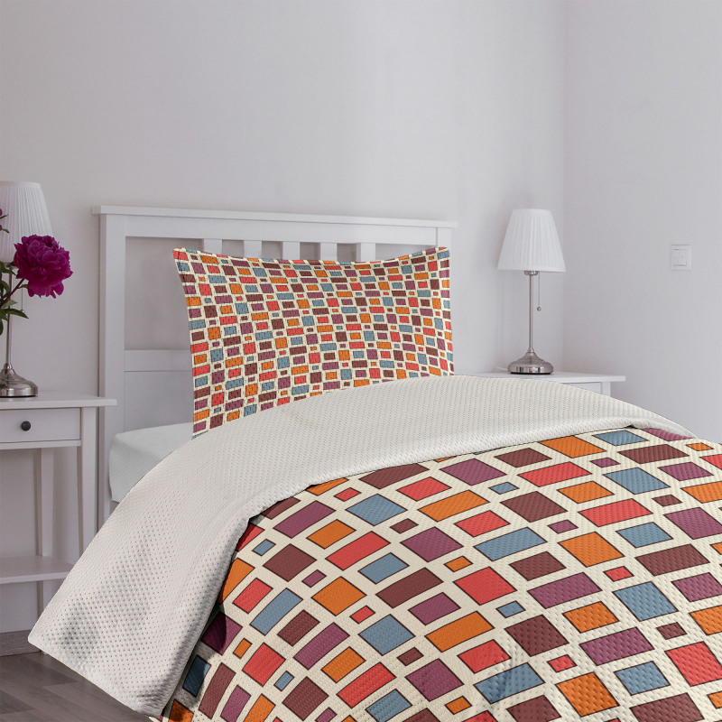 Squares Rectangles Bedspread Set