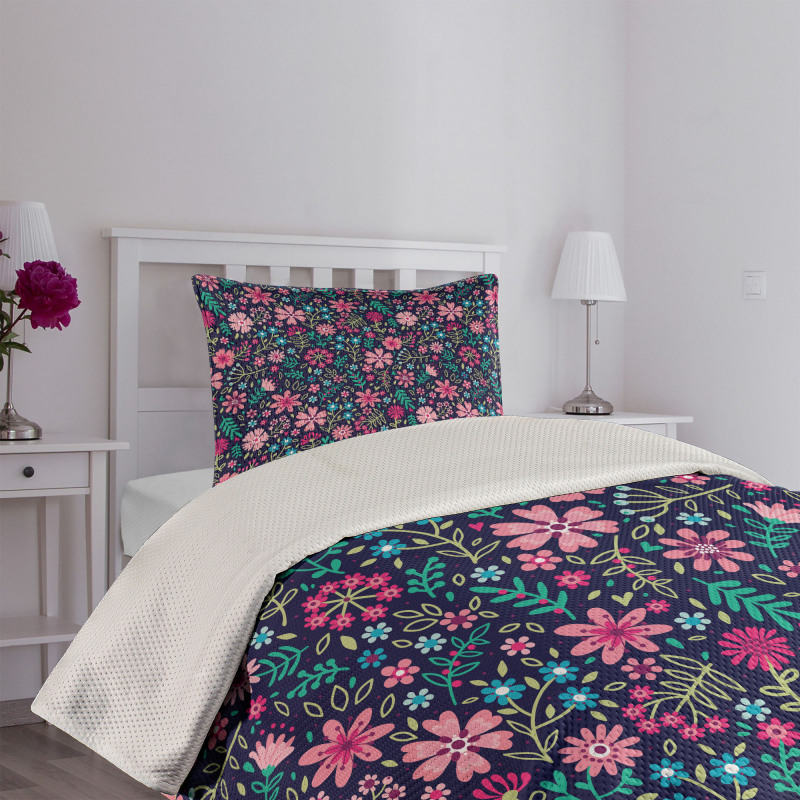 Vibrant Lily Bouquets Bedspread Set