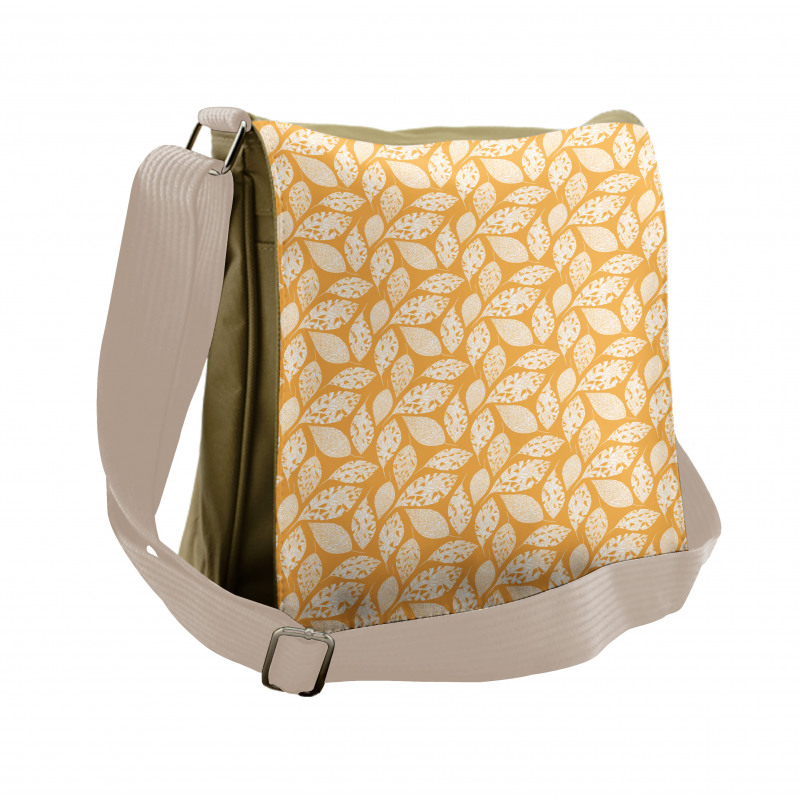 Simple Calm Leafs Art Messenger Bag