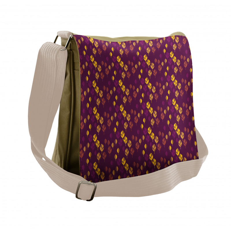 Cozy Abstract Leaves Messenger Bag