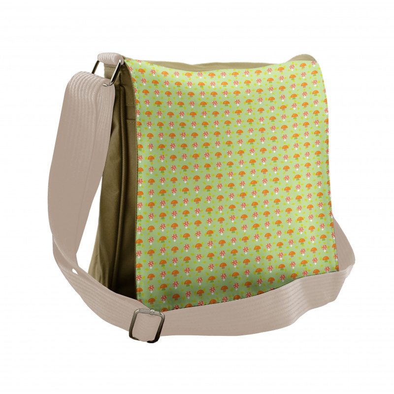 Vibrant Mushroom Doodle Messenger Bag