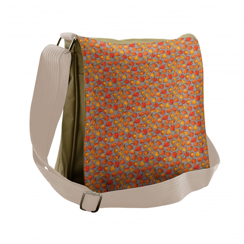 Golden Berry Pattern Messenger Bag