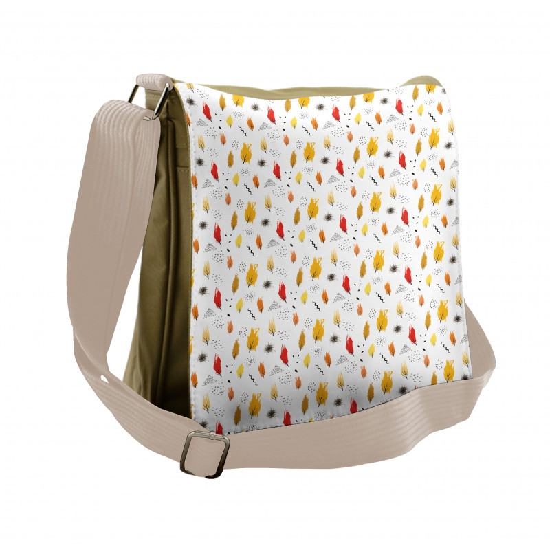 Colorful Trees Pattern Messenger Bag