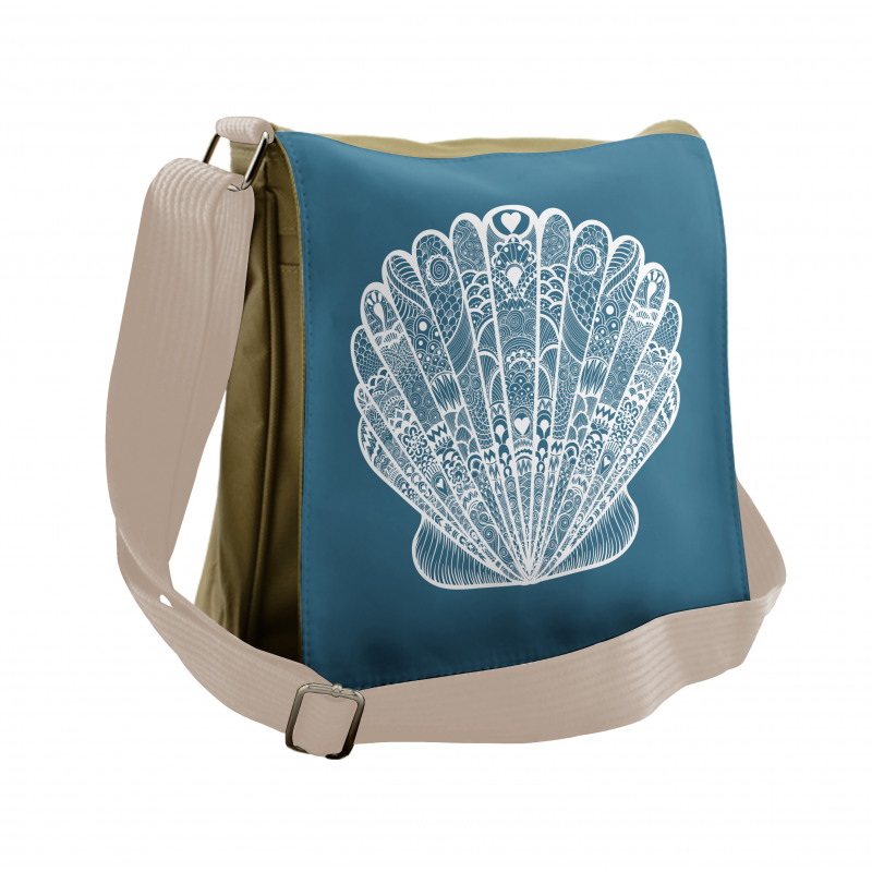 Zentangle Look Sea Shell Messenger Bag