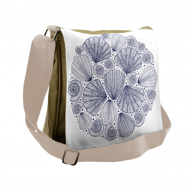 Snail and Sea Shells Art Messenger Bag