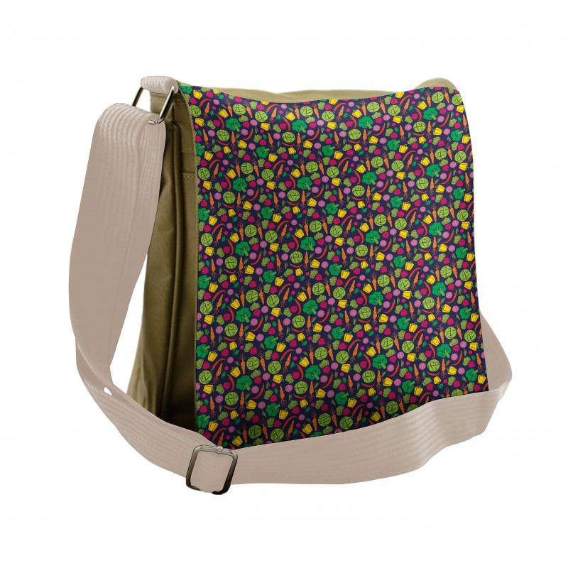 Cartoon Organic Food Messenger Bag