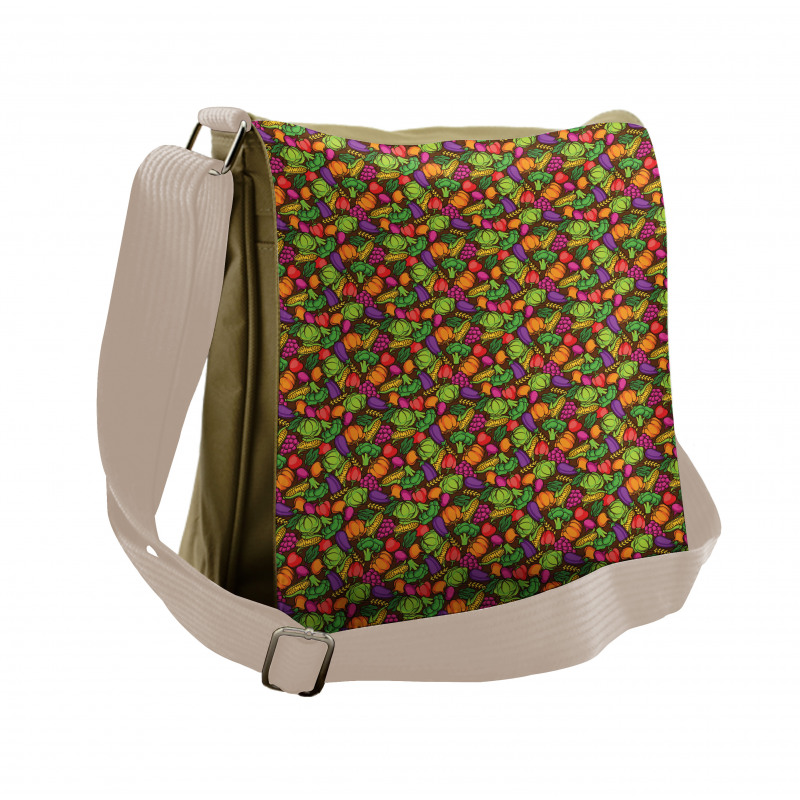 Cartoon Seasonal Food Messenger Bag