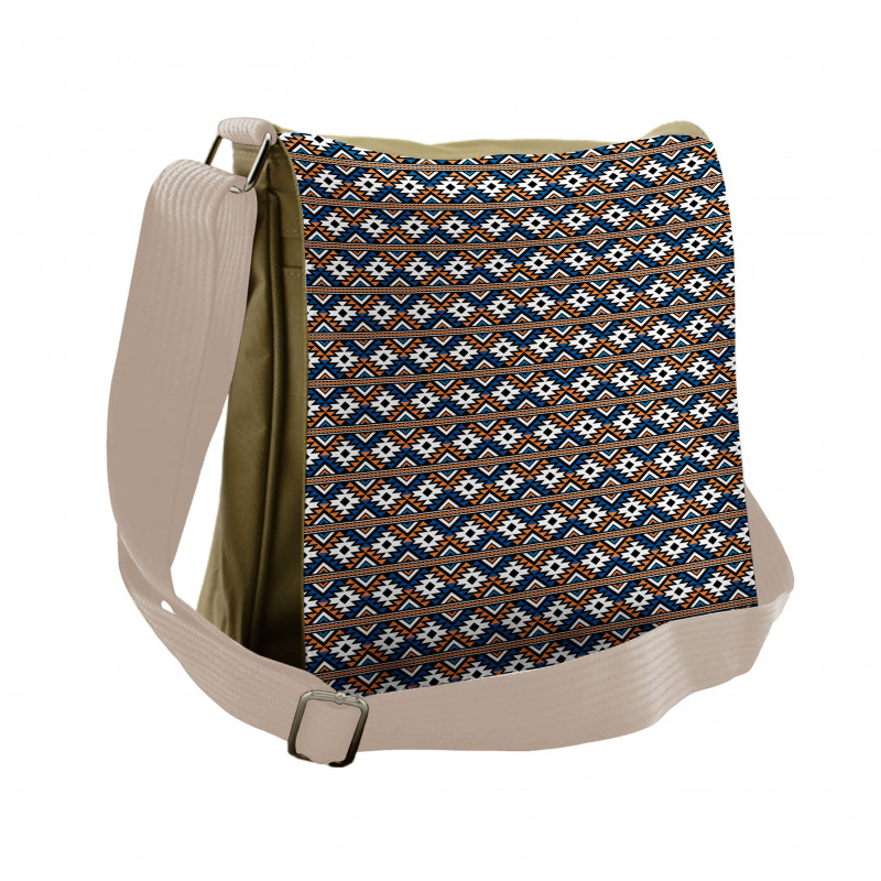 Geometrical Pattern Messenger Bag