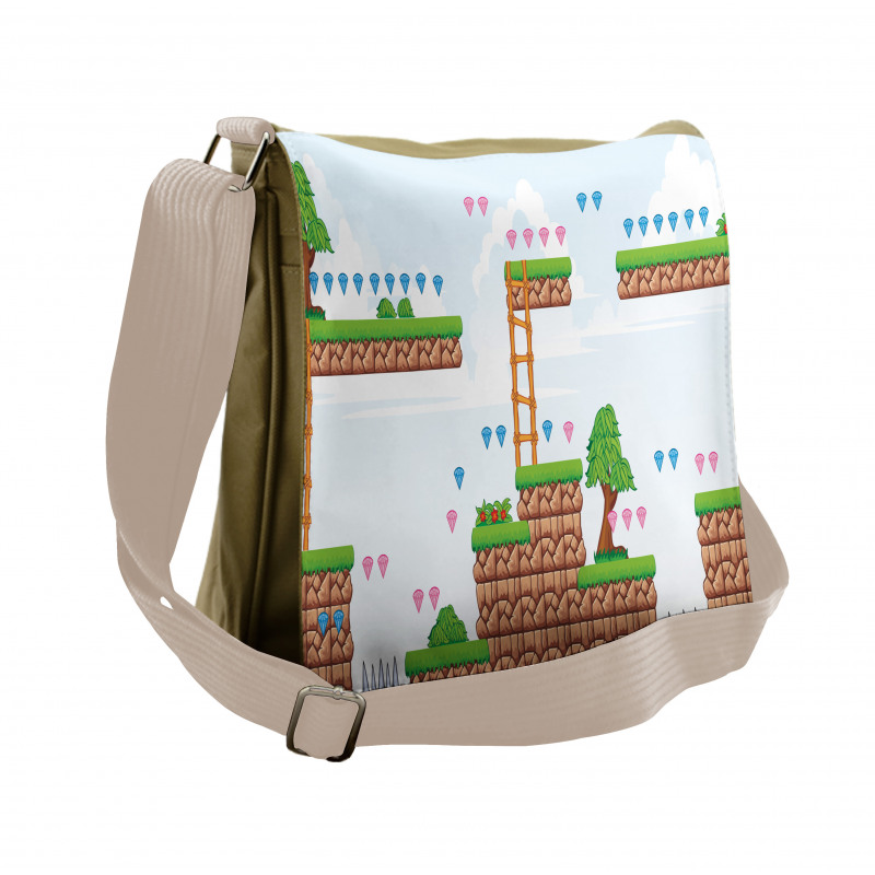 90's Retro Computer Game Messenger Bag