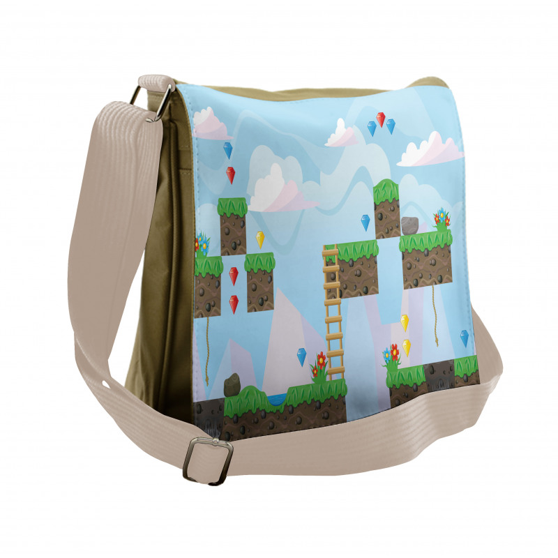 Vintage Game Platform Art Messenger Bag