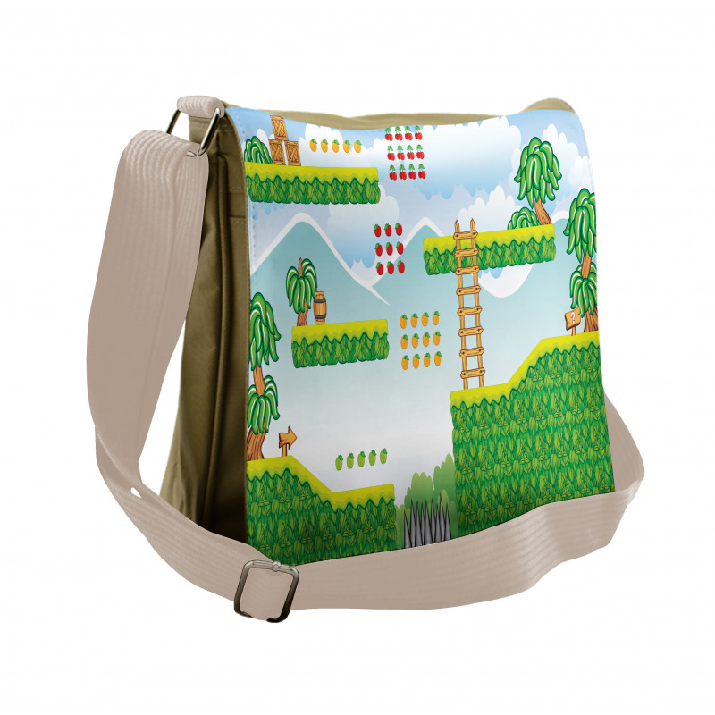 Exotic Tile Game Platform Messenger Bag